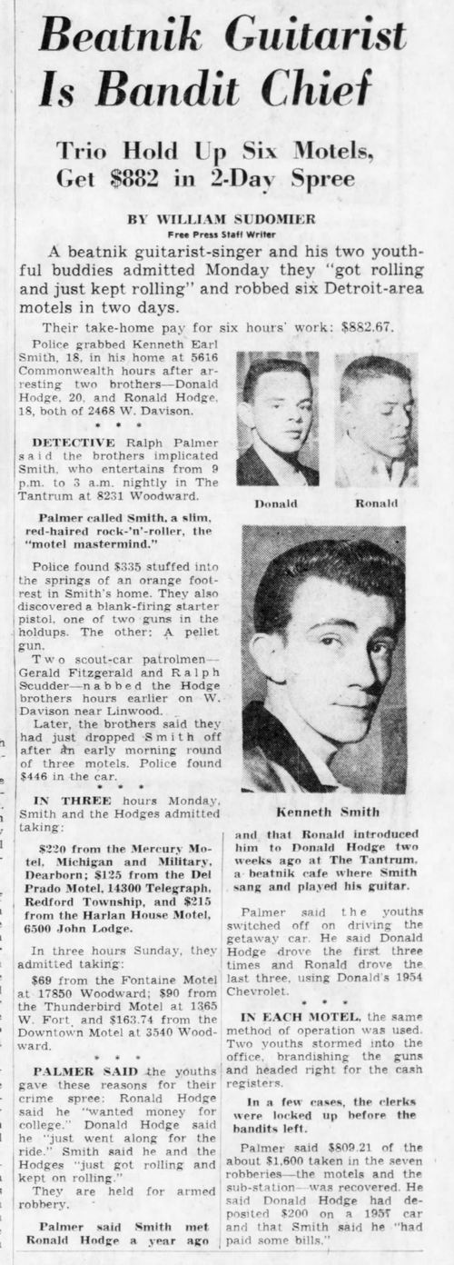 Mercury Motor Inn - April 1960 Beatnik Gang Robbery